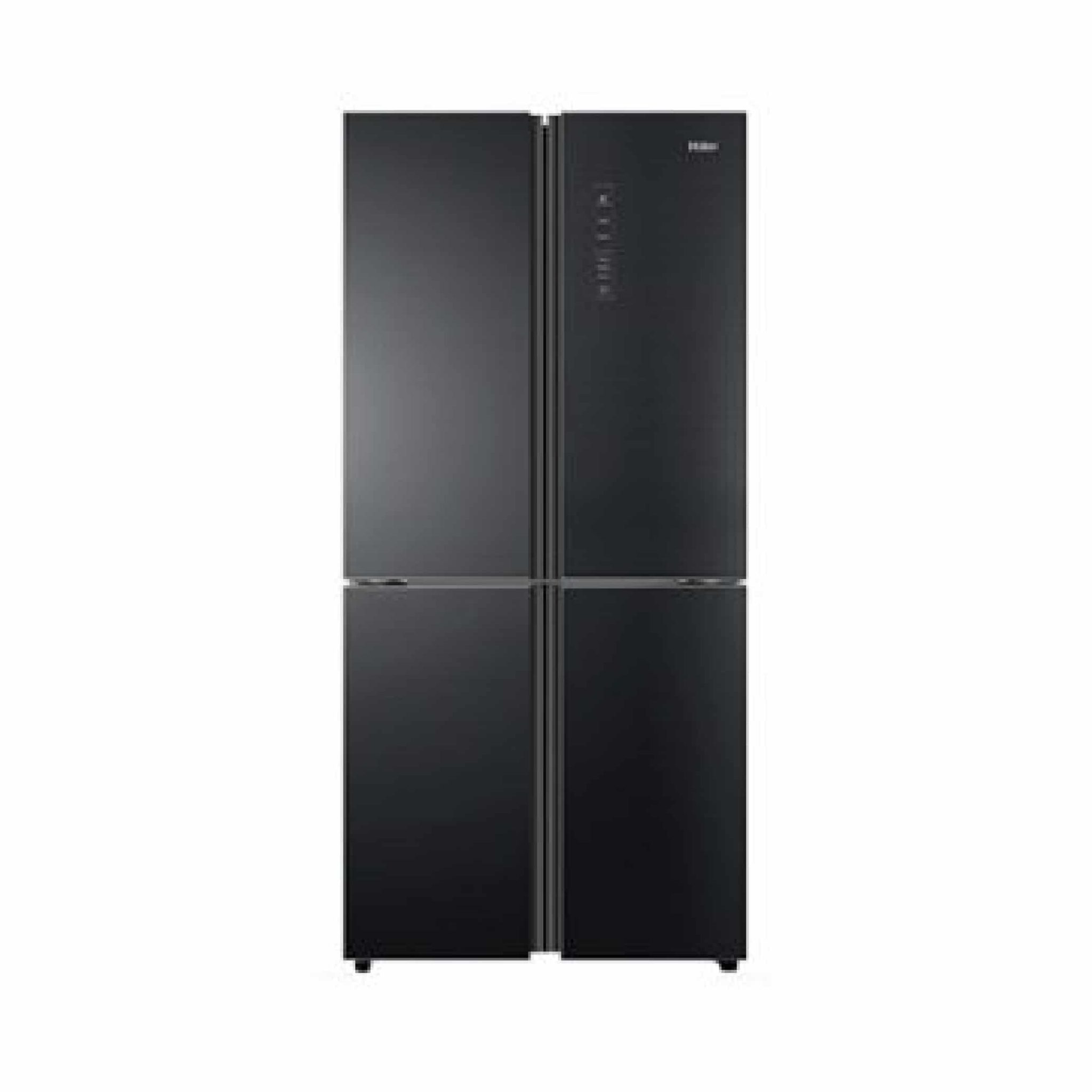 Haier Four Door HRF578TBG Black Glass To Me Mart